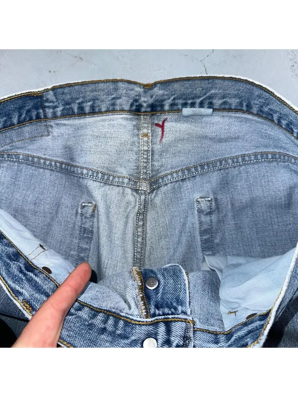 Levis 501 Vintage Y2K XX Straight Leg Jeans Blue Light Wash 36x34 Act 35x32